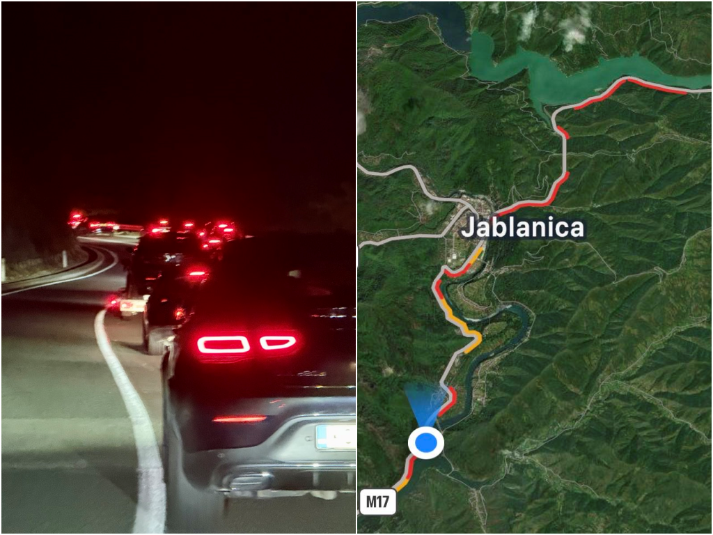 Kilometarske kolone vozila kroz Jablanicu