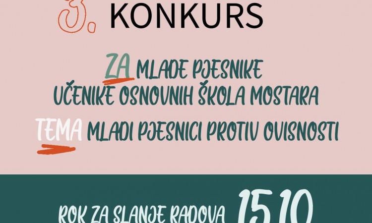 Književni natječaj za mostarske osnovce na temu borbe protiv ovisnosti