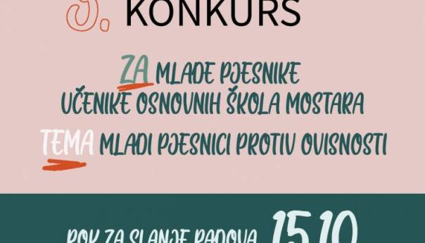 Književni natječaj za mostarske osnovce na temu borbe protiv ovisnosti