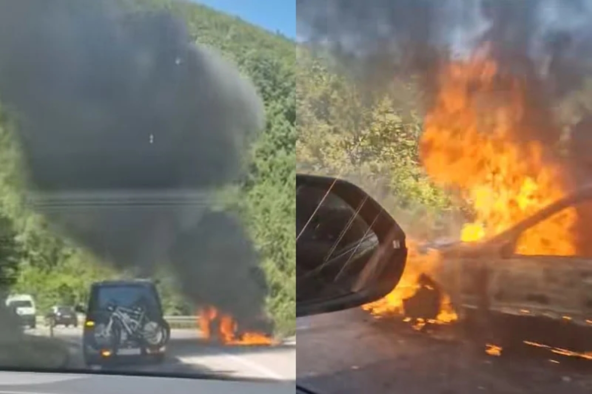 Kod Novog Travnika se zapalilo auto: Na sreću, nema žrtava