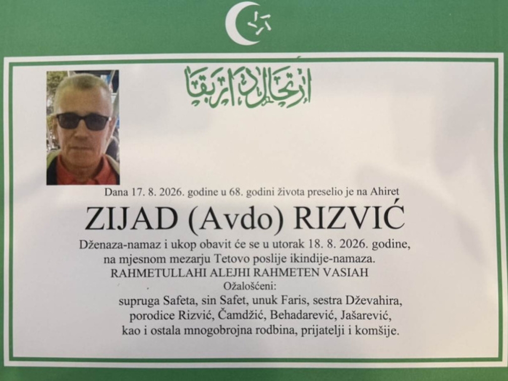 Kod Zenice poginuo Zijad Rizvić (67), pao sa krova kuće