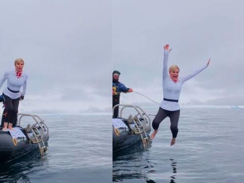 Kolinda Grabar-Kitarović skočila u ledeno more na Antarktiku