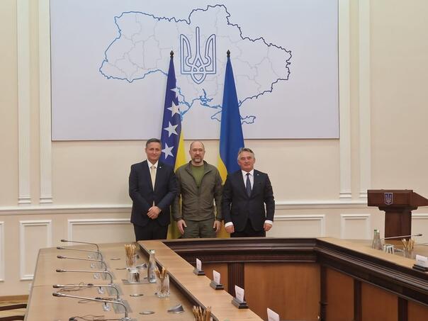 Komšić i Bećirović s ukrajinskim premijerom