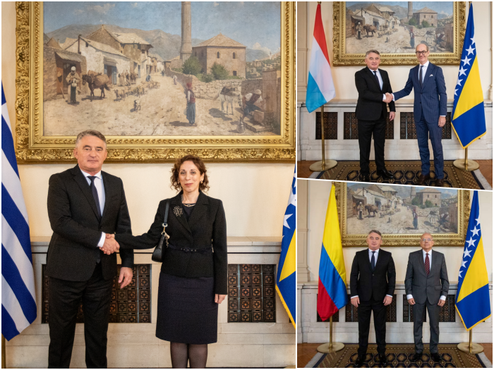 Komšić primio akreditivna pisma ambasadora Grčke, Kolumbije i Luksemburga