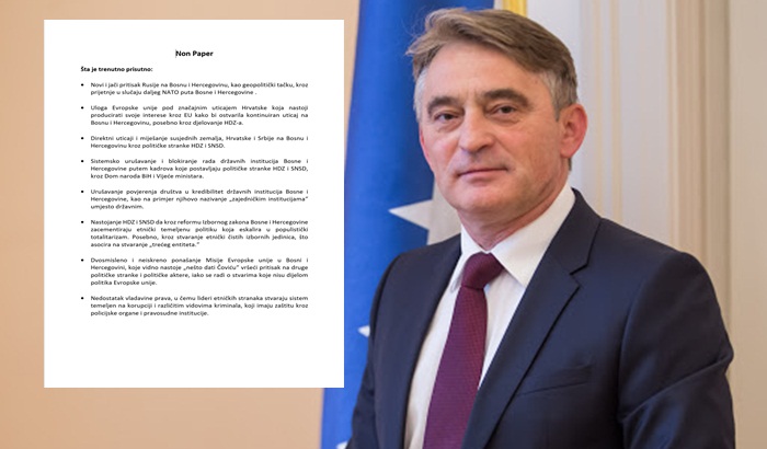Komšić uputio non-paper u Brisel, kritikovao Delegaciju EU u BiH