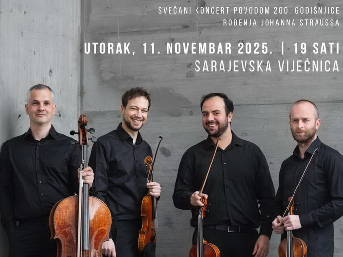 Koncert bečkog gudačkog ansambla Auner Quartet 11. novembra u Vijećnici