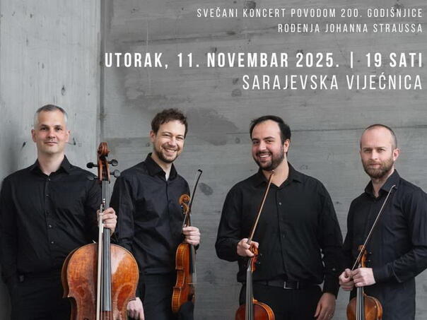 Koncert bečkog gudačkog ansambla Auner Quartet 11. novembra u Vijećnici