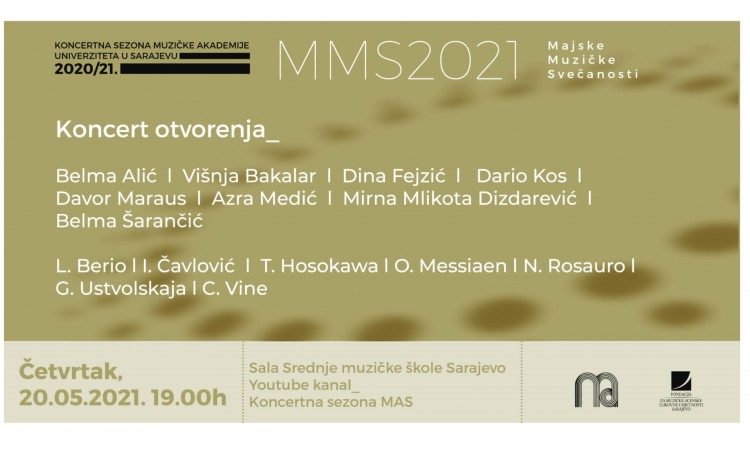 Koncert nastavnika Muzičke akademije UNSA otvara 'Majske muzičke svečanosti'