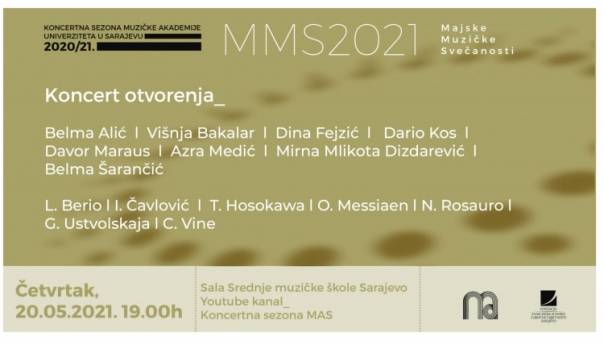 Koncert nastavnika Muzičke akademije UNSA otvara 'Majske muzičke svečanosti'