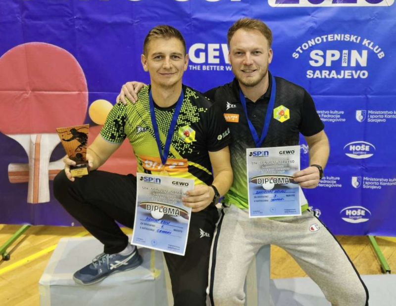 Konjiću prvo, Zahiroviću treće mjesto na međunarodnom stonoteniskom turniru GEWO Cup