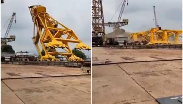 Kran se urušio na indijskom brodogradilištu, deset ljudi poginulo