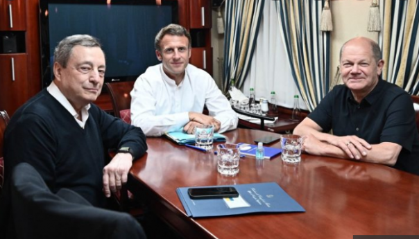 Macron, Scholz i Draghi krenuli vozom u Kijev