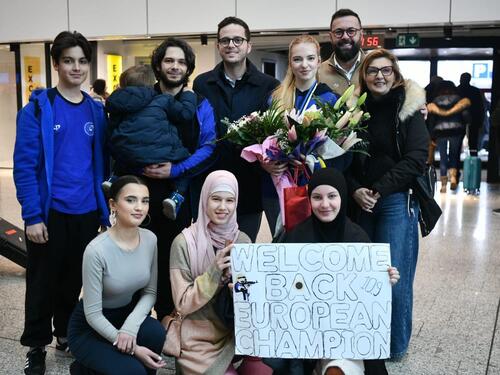Magoda i Uk dočekali evropsku prvakinju Zakiru Pušinu: Tvoj uspjeh je radost za cijelu BiH