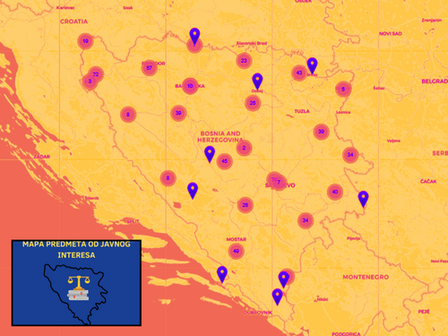 Mapa predmeta od javnog interesa dostupna javnosti