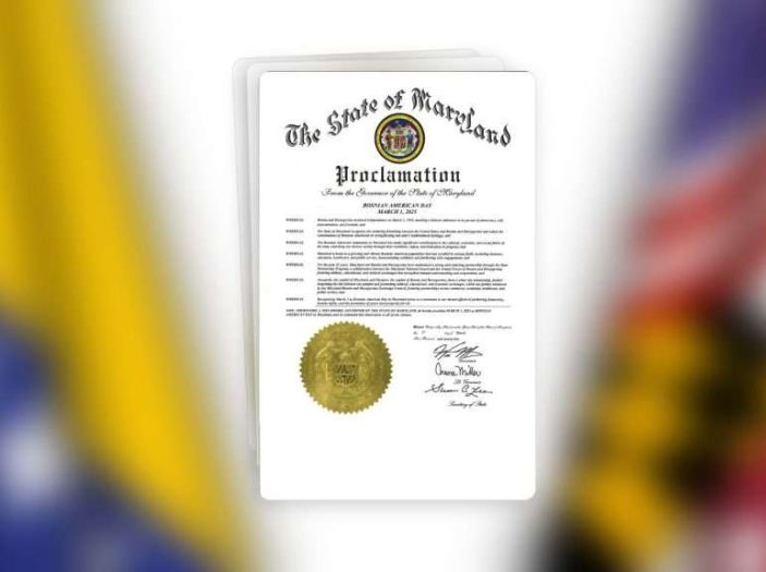 Maryland proglasio 1. mart Danom bosansko-američkih naroda