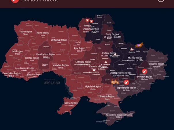 Masovan napad na Ukrajinu, uzbuna na nacionalnom nivou