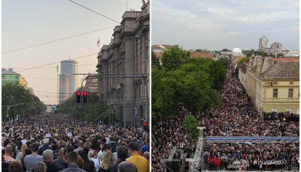 Masovni protest protiv Vučića u Beogradu, on se sklonio u Pančevo