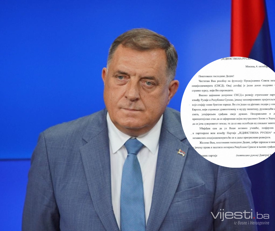 Medvedev čestitao Dodiku na izboru za predsjednika SNSD-a