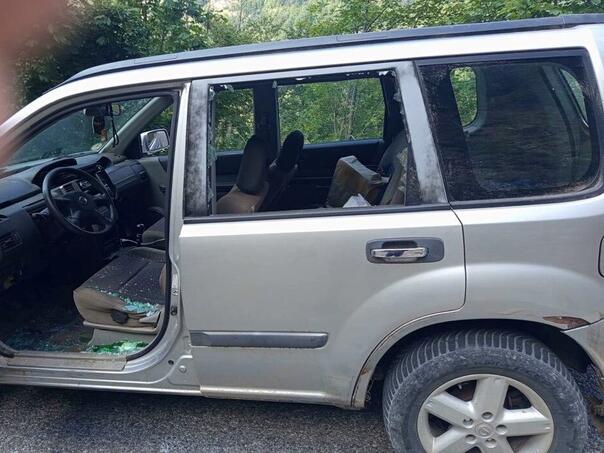 Medvjed kamenjem gađao ljude u automobilu