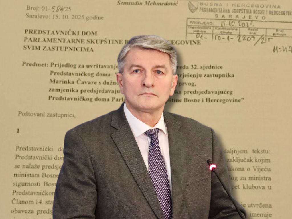 Mehmedović od Predstavničog doma PSBiH traži smjenu Čavare