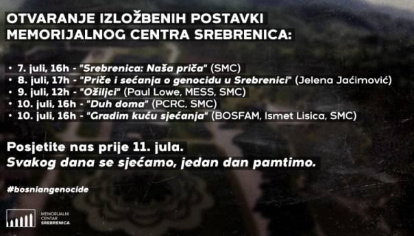 Memorijalni centar Srebrenica u julu otvara pet novih izložbenih postavki