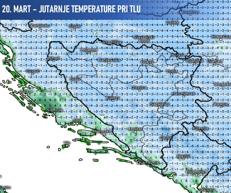 Meteorolozi nažalost saopštili: Mraz će ostaviti posljedice