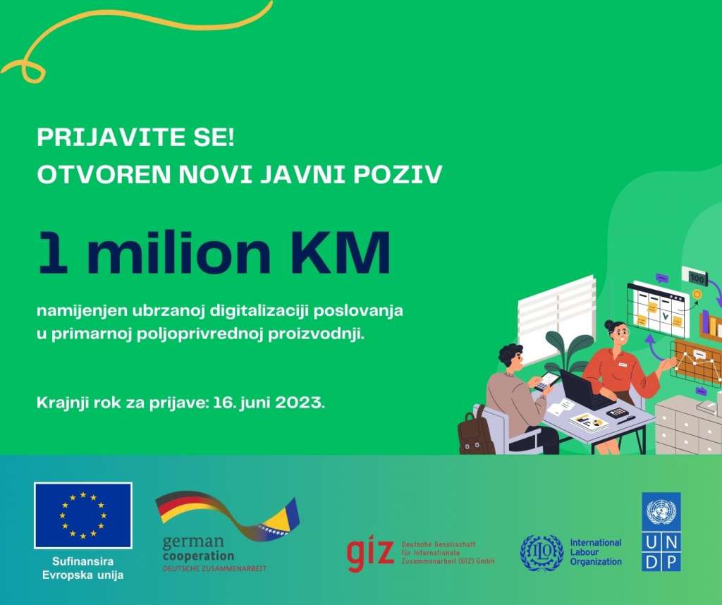 Milion KM namijenjen digitalnoj transformaciji preduzeća u sektoru poljoprivrede u BiH