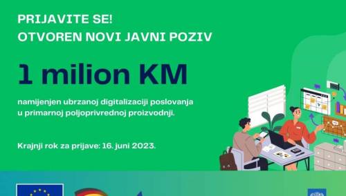 Milion KM namijenjen digitalnoj transformaciji preduzeća u sektoru poljoprivrede u BiH