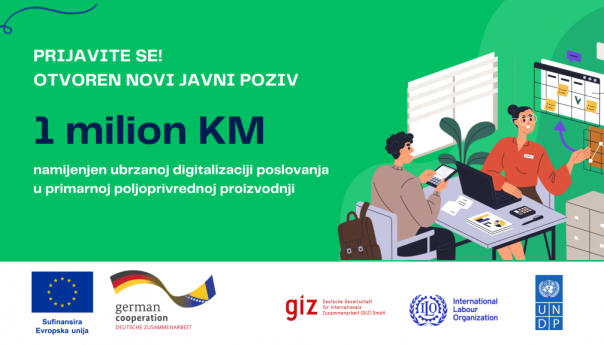 Milion KM ubrzanoj digitalizaciji poslovanja u primarnoj poljoprivrednoj proizvodnji