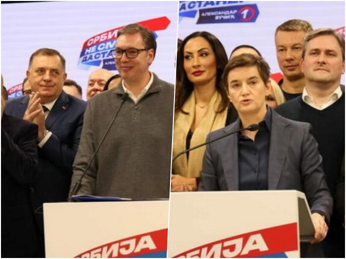 Dodik i Nešić u štabu SNS-a uz Aleksandra Vučića