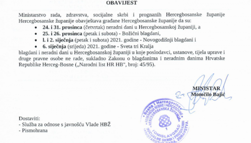 Ministar SDP-a u Livnu potpisao akt po zakonu zločinačke Herceg-Bosne