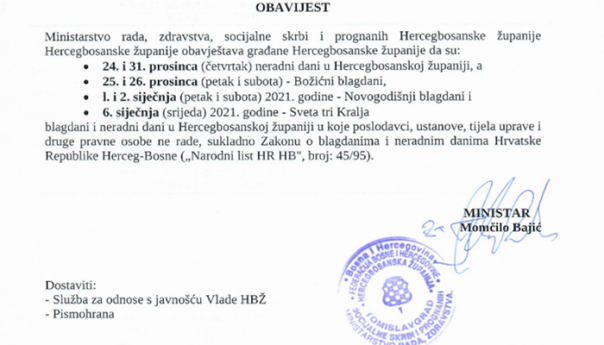 Ministar SDP-a u Livnu potpisao akt po zakonu zločinačke Herceg-Bosne