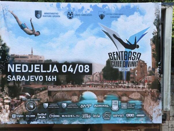 Ministarstvo kulture i sporta KS sufinansira skokove u Miljacku 'Bentbaša Cliff Diving' 4. augusta