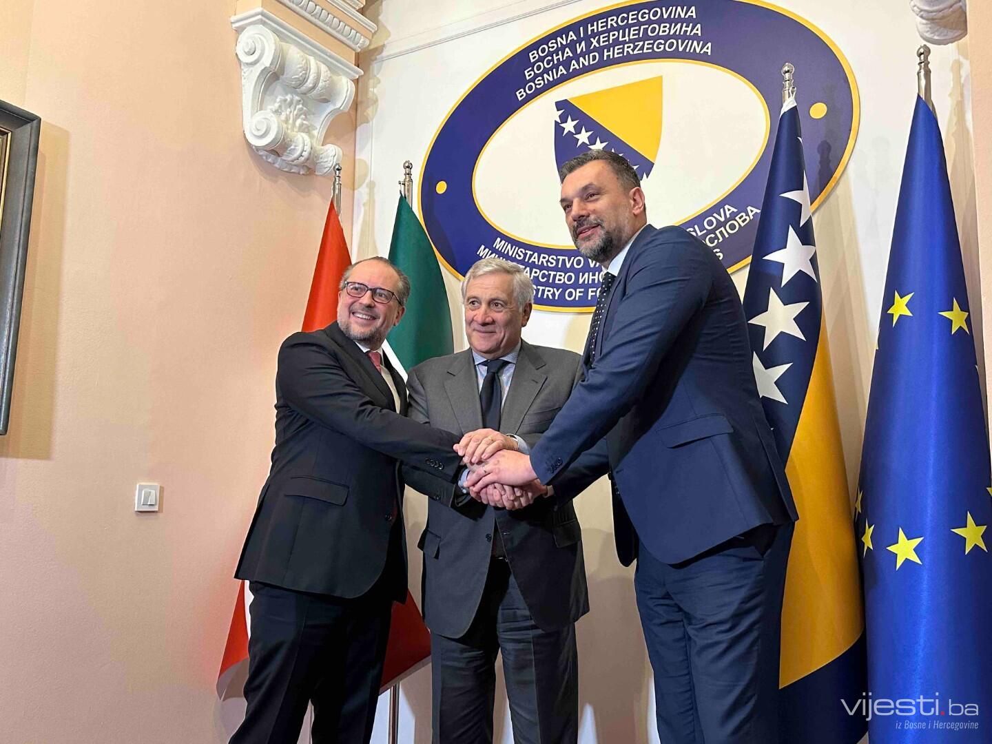 Ministri vanjskih poslova Italije i Austrije počeli posjetu BiH