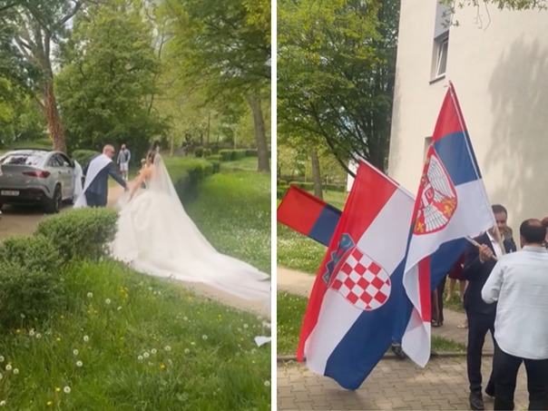 Mlada iz Hrvatske, mladoženja iz Srbije: Svadba u Frankfurtu hit na mrežama, "još im fali kum Bosanac"