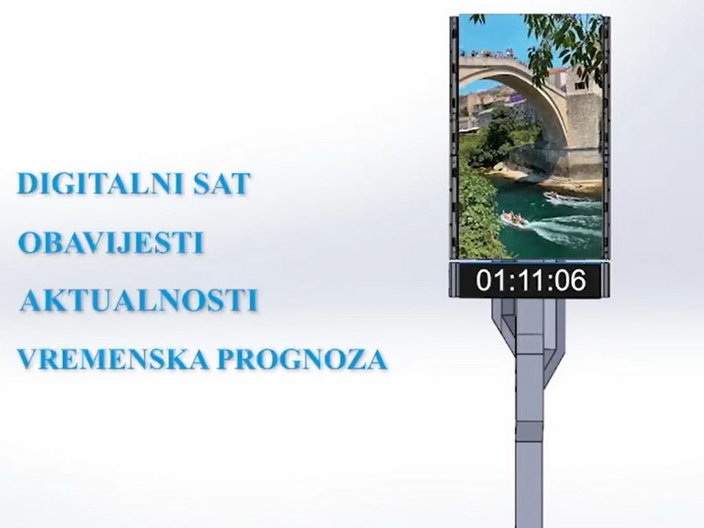 Mostar: Ispred zgrade Projektant stiže moderni digitalni sat