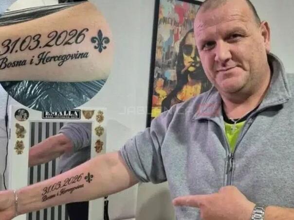 Mundijalska groznica i dalje trese BiH: Zoran iz Tuzle istetovirao 31. mart