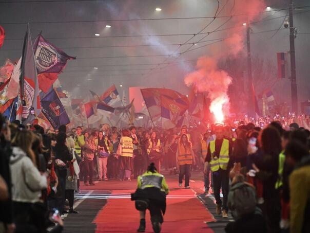 MUP Srbije: Dočeku studenata prisustvovala 31.000 osoba
