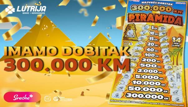 Muškarac iz Bihaća osvojio 300 hiljada KM na srećki Lutrije BiH