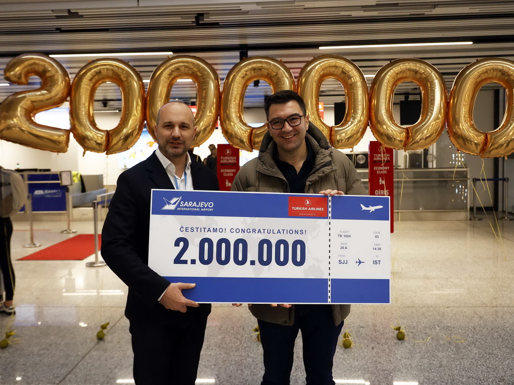 Na Međunarodnom aerodromu Sarajevo danas dočekan dvomilioniti putnik