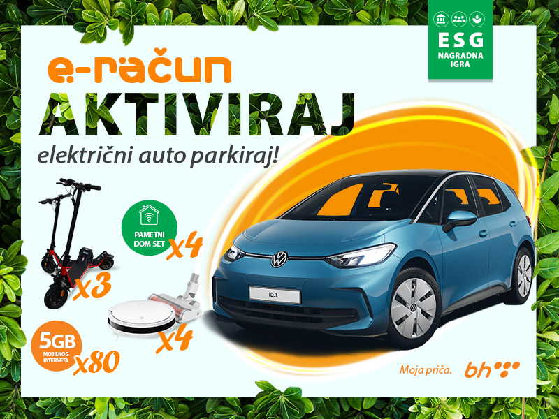 Nagradna igra: E-račun aktiviraj, električni auto parkiraj!