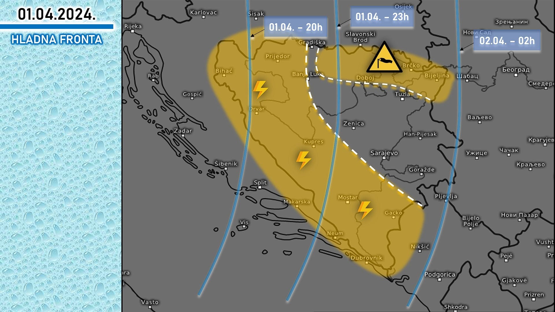 Najjači vjetar večeras očekuje Posavinu i Semberiju, udari i do 80 km/h
