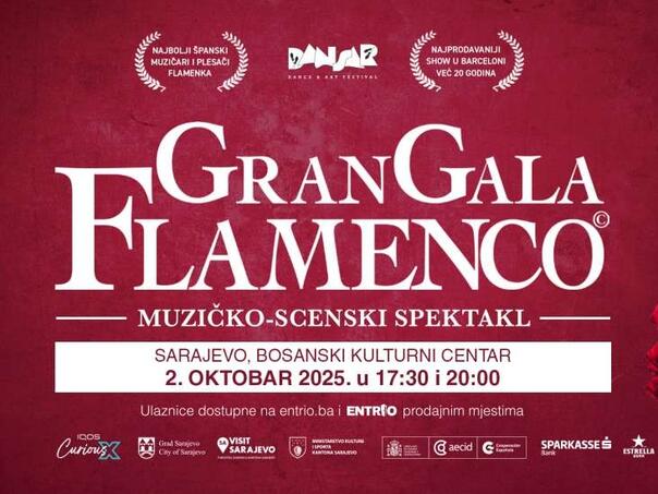 Najpoznatiji muzičko - scenski spektakl "Gran Gala Flamenco" 2. oktobra u Sarajevu