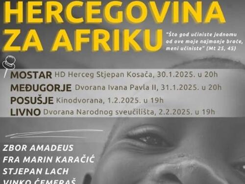 Narod Hercegovine za djecu Afrike: Humanitarni koncerti u četiri grada