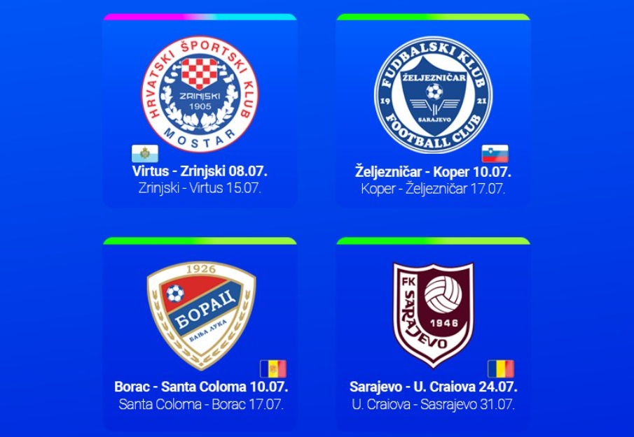 Naši klubovi ove sedmice igraju euro utakmice, ovo su satnice i tv prijenosi