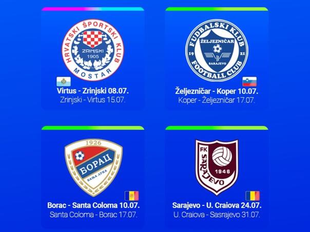 Naši klubovi ove sedmice igraju euro utakmice, ovo su satnice i tv prijenosi