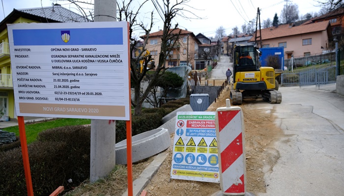 Nastavljena izgradnja separatne kanalizacione mreže u Kodžinoj i ulici Vejsila Čurčića u Švrakinom Selu
