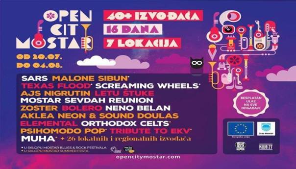 Nastupom Mostar Rock School i benda SARS večeras počinje Open City Mostar