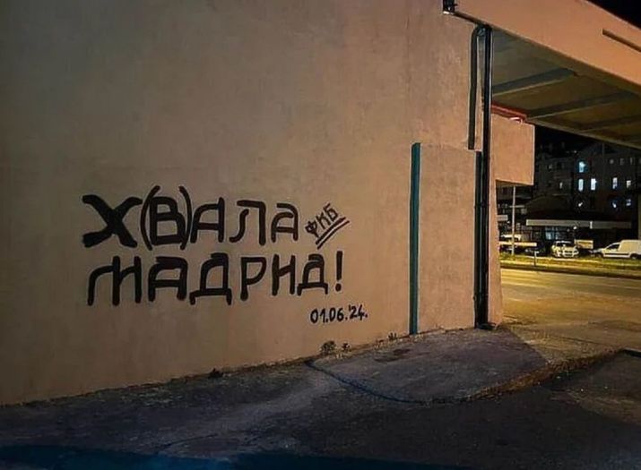 Navijači Borca posvetili grafit Real Madridu zbog osvajanja Lige prvaka