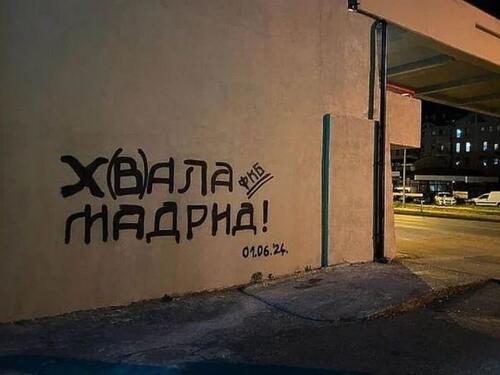 Navijači Borca posvetili grafit Real Madridu zbog osvajanja Lige prvaka